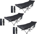 YSSOA Adults Foldable Outdoor with Portable Bag Bed Lightweight Sleeping Cots for Camping Easy to Set up 3 Pack Black