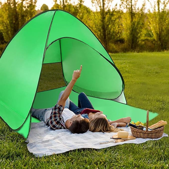 Pop Up Beach Tent Anti UV Automatic Sun Shelter Umbrella Portable Sun Shade Shelter for 2-3 People Outdoor Instant Pop Up Beach Shade Tent with Carrying Bag