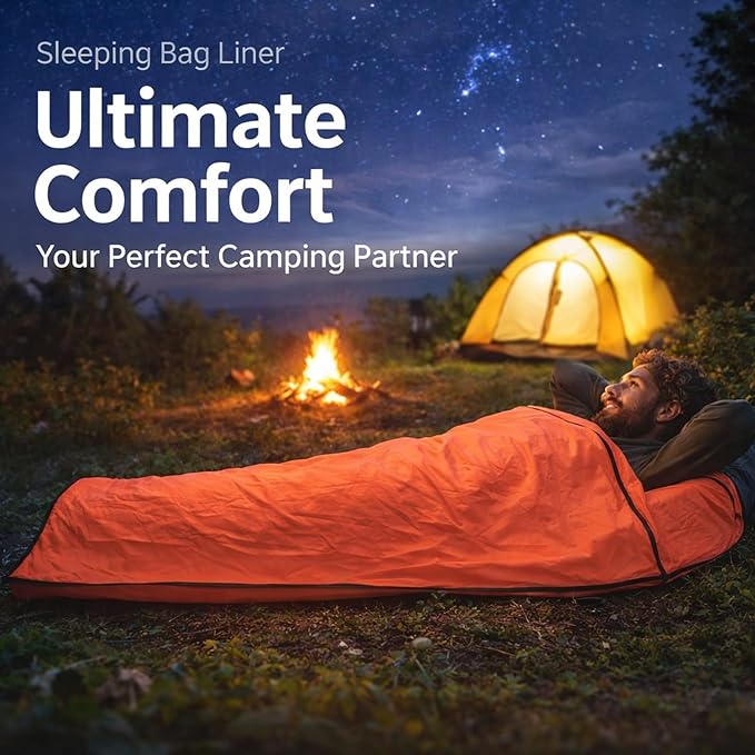 Sleeping Bag Liner Ultralight Polyester 200x80cm Compact Storage Bag - Multifunctional Elastic Design Breathable and Skin Friendly Ideal for Cold Weather Camping