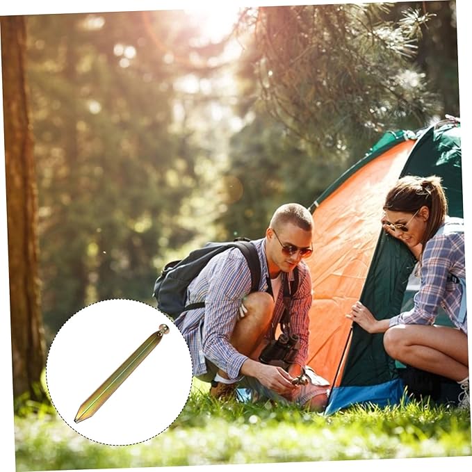 1Pc Golden Iron Tent Peg Durable Camping Fixing Nail for Outdoor Travel Smooth Surface Stable Support for Tent Supplies