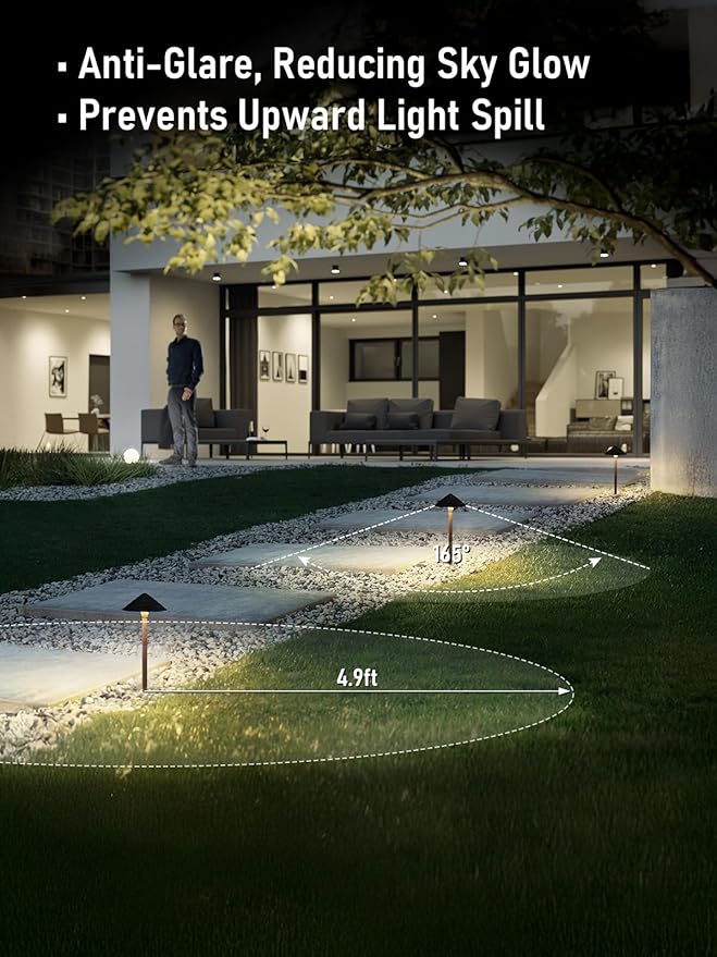 LEONLITE 12-Pack LED Low Voltage Landscape Lights 3W Cast-Aluminum 12-24V Pathway Light 4000K Cool White Waterproof Path Lights ETL Listed Landscape Lighting Wired for Yard Lawn Bronze
