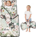 Toddler Sleeping Bag with Blanket &amp Pillow – Personalized Roll-Up Nap Mat with Custom Name for Kids