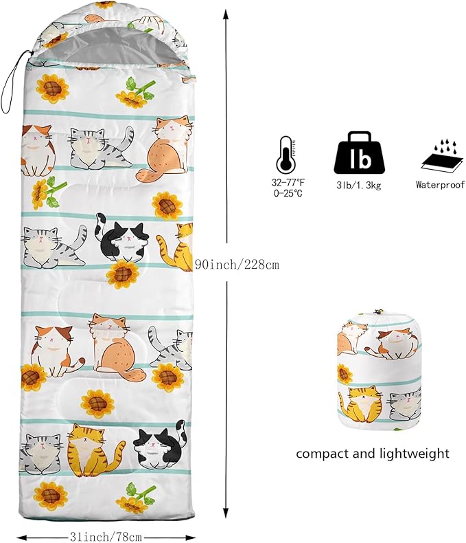 BailiPromise Camping Sleeping BagsMermaid Horse Butterfly Starry Sky 3 Season Warm &amp Cool WeatherLightweightWaterproof Sleeping Bags for Adults &amp KidsTravelingand OutdoorsCamping Gear Eq
