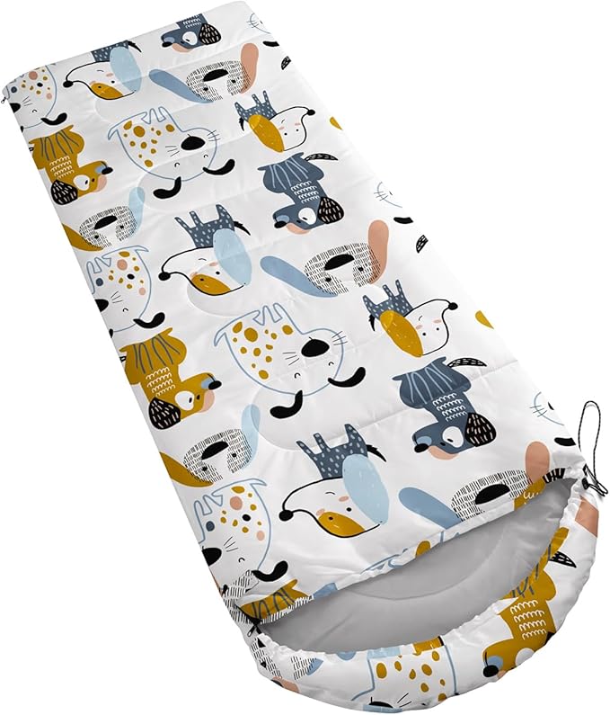 Galaxy Wolf Camping Sleeping Bags Warm &amp Cool Weather Waterproof Backpacking Blue Purple Starry Sky Sleeping Bag All Seasons Camping for Adult Kids Boy Girls Camping Gear Equipment Traveling
