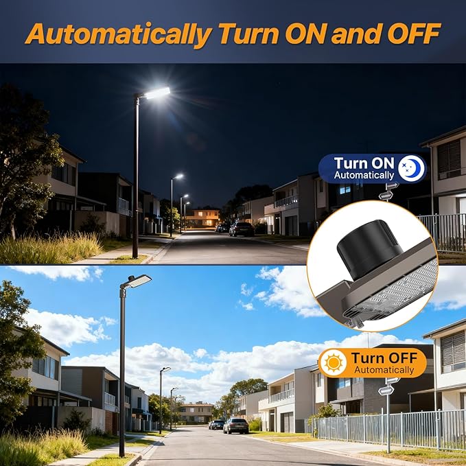 200W LED Parking Lot Light with Replaceable External Driver 30000LM Flood Light 5000K T3 Lens Dusk to Dawn Photocell AC100-277V IP65 Waterproof Outdoor Commercial Area Lighting