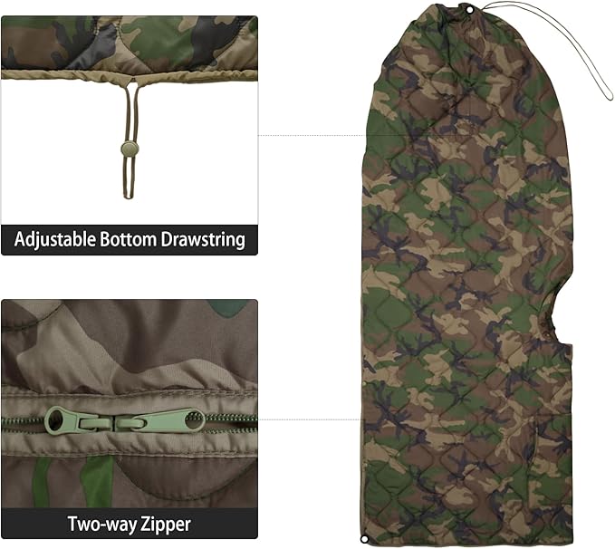 LOOGU Camo Blanket Waterproof Insulation Poncho Liner for Outdoor Camping Hiking Hunting Survival Backpacking Picnicking