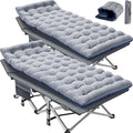 Portable Folding Camping Cot for Adults with Mattress Lightweight Camp Bed with Carry Bag Ideal for Outdoor Travel Beach Hiking and Backpacking