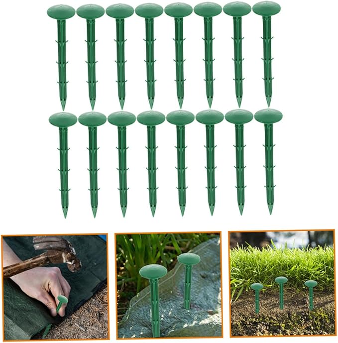 DECHOUS 150pcs Plastic Garden Stakes Ground Nails Versatile for Gardening and Tent Uses