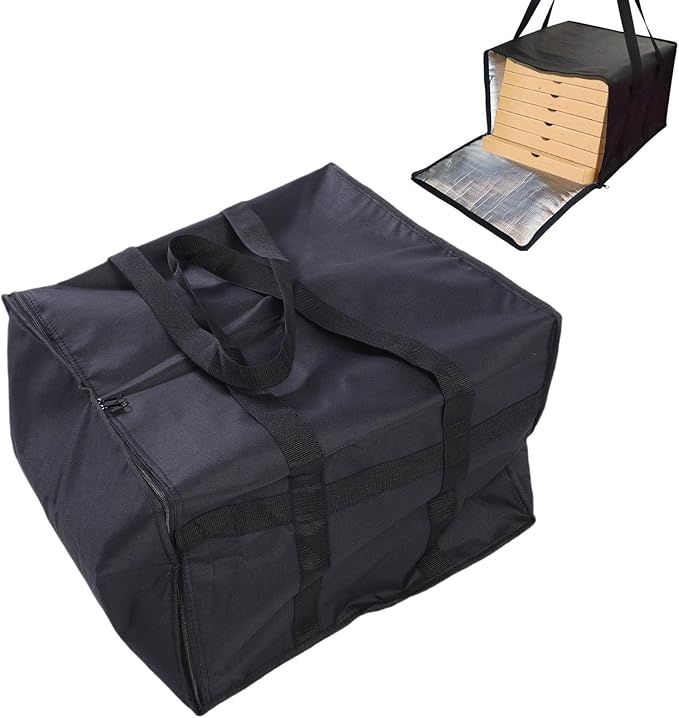 Pssopp Insulated Pizza Delivery Bag 20 x 20 x 14 Inch Portable 600D Oxford Fabric Thermal Food Bag Carrier for Grocery Shopping Catering
