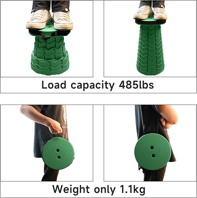Portable &amp Lightweight Foldable Camping Chair for Adults Heavy Duty Folding Stool with Adjustable Shoulder Strap Perfect for Picnic Beach Backyard and Sporting Events Max Weight 400lbs