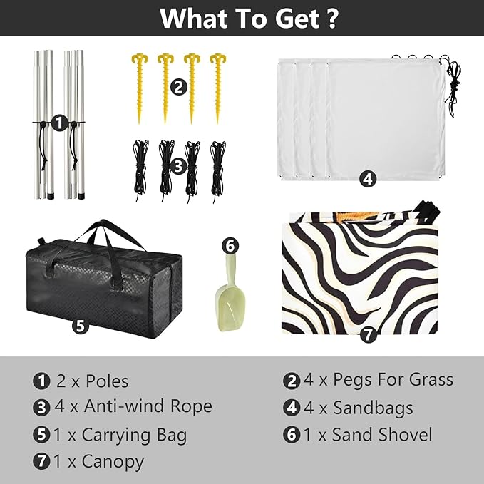 Tigers Camping Sun Shelter Beach Tent Portable Beach Sun Shade Outdoor Canopy for Camping Trips Fishing Picnic