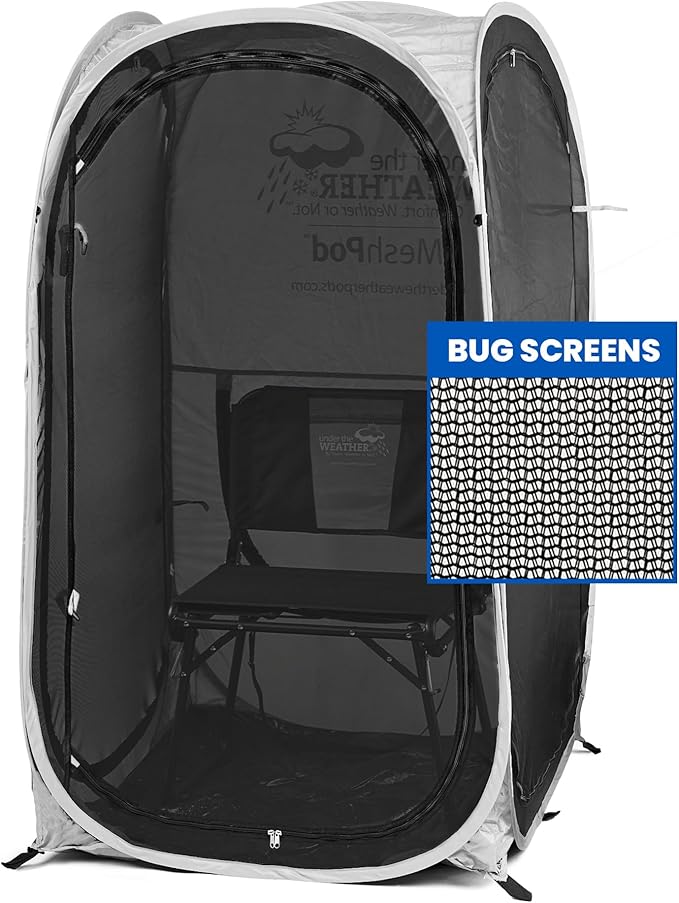 Under the Weather WeatherPod Original Shark Tank MyPod™ Mesh 1-2 Person Pop-Up Screen Pod - Keeps Out Bugs Mosquitos and Harmful UV Rays - UPF 50 for Maximum Protection from The Sun