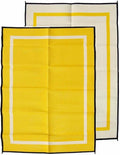 Mountain Mat 5x7 Yellow Outdoor RV Patio Mat – Extra Thick 5mm Recycled Poly Rug – Heavy-Duty Waterproof Reversible – Premium Camping Mat for Beach Deck Campsite (Yellow NO Carry Bag 5'x7')