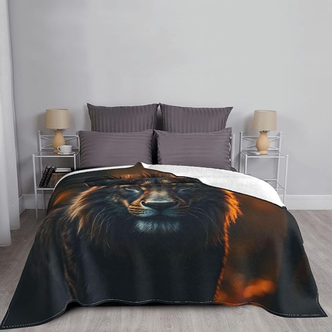 King of The Forest Soft Fleece Blanket 60 * 50 inch Soft Sofa Blanket Suitable for Sofa Camping Travel Night Cover Blanket