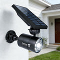 Solar Motion Lights for Outside Aluminum case(Not plastic) Outdoor Solar Flood Security Spot lights 1400LM 9W LED(130W Equ.) Garden Step Deck Patio Post Porch 100-Week FREE Refund/Replacement(Black)