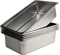 Pearington 12-Piece Full-Size Hotel Pans with Lids 21L Steam Table Capacity Ideal for Catering and Commercial Use 304 Stainless Steel 20.8 x 13 x 5.9