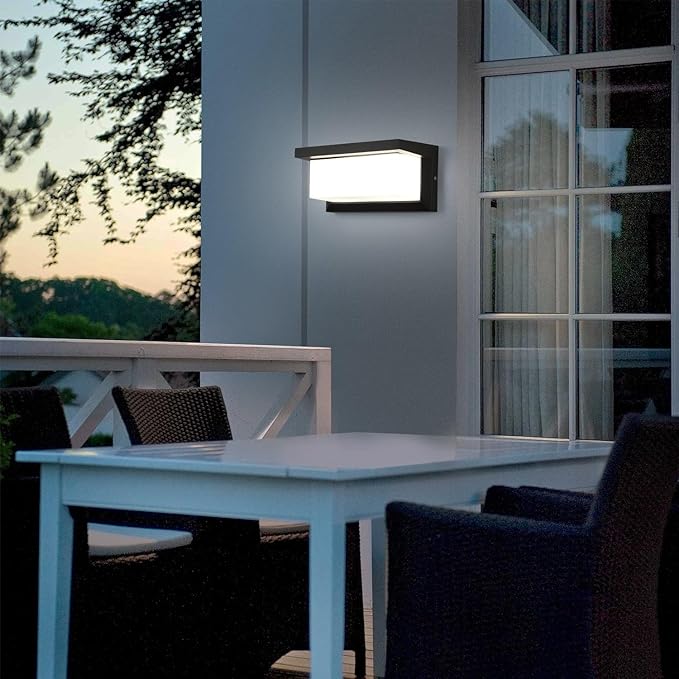 Outdoor Wall Lights Black Wall Sconce Ip65 Waterproof Outdoor Light Fixtures Wall Mount Outside Lights for House Garden Front Bathroom Garage (B1063-6500K-1Pack)