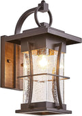 Oil Rubbed Bronze Outdoor Light Sconces Wall Mount Matte Brown Outdoor Wall Lamp Large Exterior Porch Wall Lantern with Seeded Glass 15 Outside Lights for House Front Door Patio Backyard