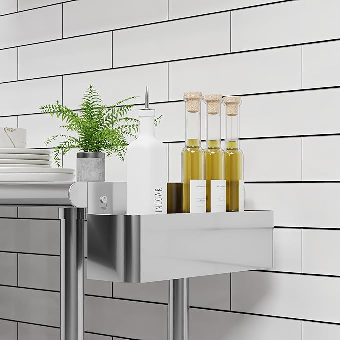 AmGood 15 in. Single Tier Stainless Steel Speed Rail Rack for Commercial Bars NSF