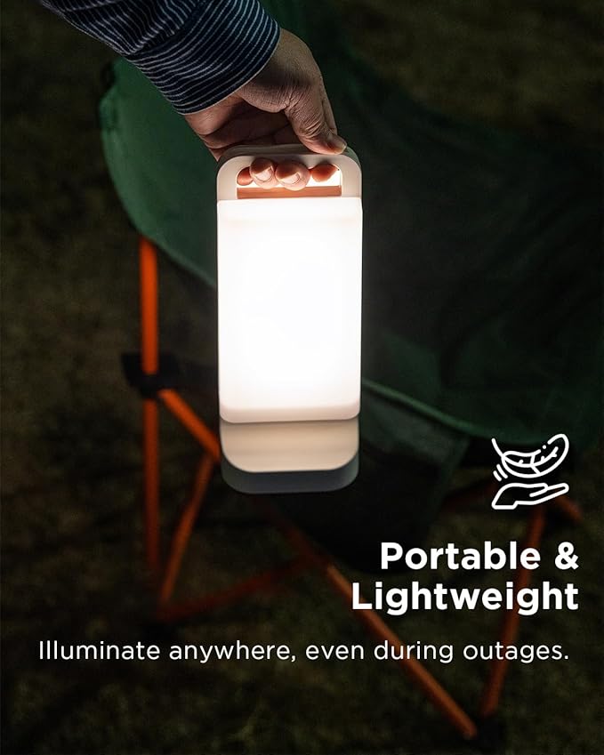 Solar Camping Lantern 6000mAh 2 Pack USB Rechargeable Camping Light &amp Power Supply Dimmable LED Night Lamp with Up to 80Hrs Runtime Survival Gear for Emergency Hurricane Hiking &amp Outdoor