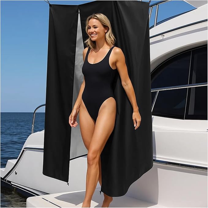 Privacy Tent for Boat Changing Room - Bimini Top Hanging Pontoon Instant Privacy Solution Curtain for Changing Clothes 30 Lx27 Wx72 H
