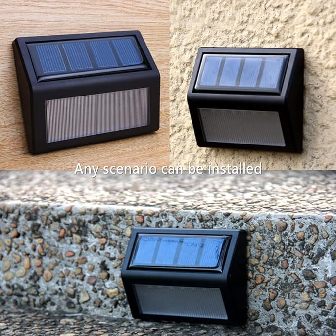 Solar Lights Outdoor Waterproof Solar Powered Deck Step Lights for Patio Garden Backyard Garage Driveway Pathway Outside Wall Lighting (Warm White/8 Pack)