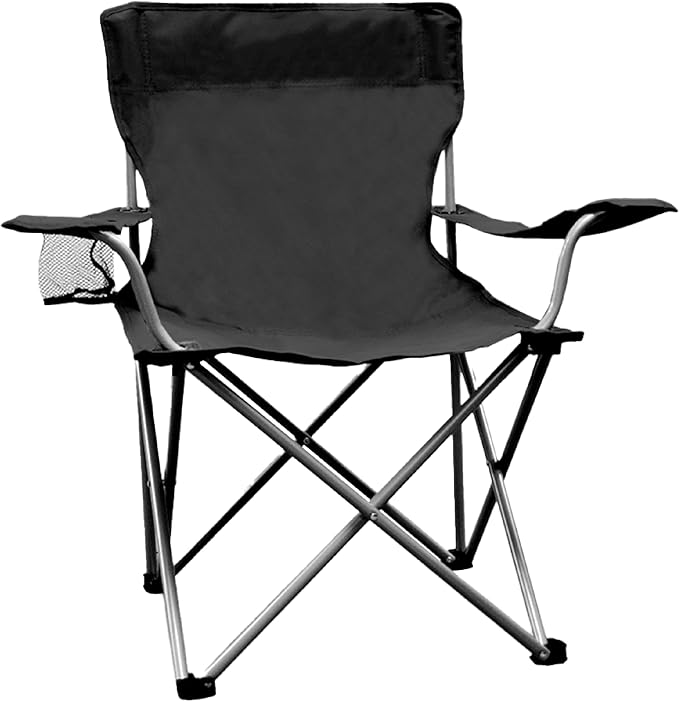 Weather Station Camping Chair Lightweight and Portable Outdoor Folding Tailgate Quad Chair with Cup Holder and Armrests