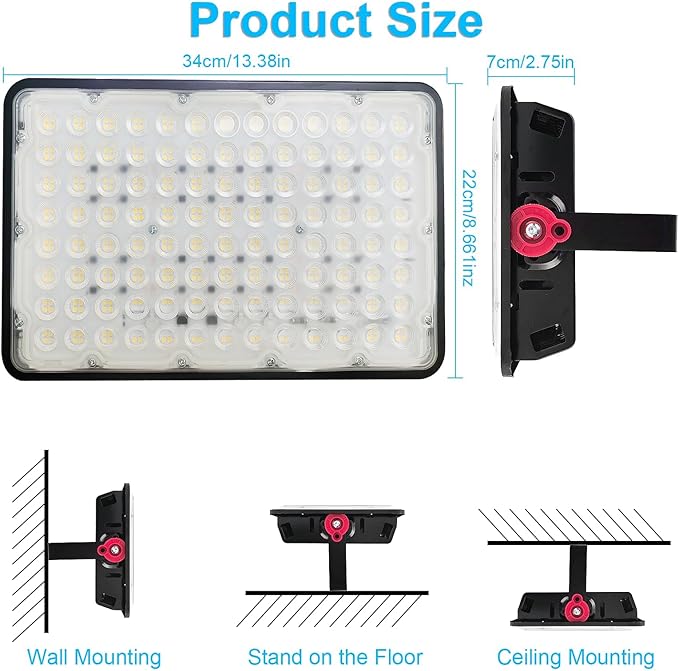 400W Led Outdoor FloodLight Exterior Flood Lights Led Stadium Lights Plug in Flood Light for Yard GardenPlaygroundLawn Garages Basketball Court Stadium(Wiring Type No Plug)