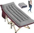 Folding Camping Cot for Sleeping Portable Cots for Adults Heavy Duty Cot Bed 550LBS(Max Load) Extra Wider Cots with Large Pocket for Outdoor Office Beach