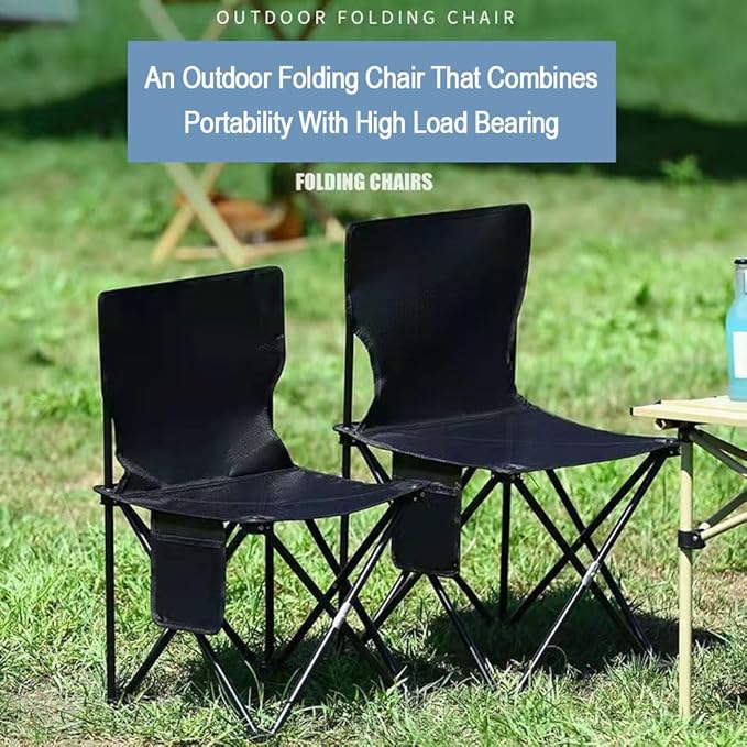 Rayberro Outdoor Lounge Deck Chair Portable Folding Chair Patio Dining Chairs Camping Chair Oxford Cloth Foldable Chairs for Garden Backyard Lawn Black