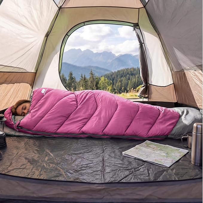 Sleeping Bags for Adults Cold Weather &amp WarmBackpacking Camping Sleeping Bag for Tall Girls BoysLightweightCompactWaterproof Camping Gear for TravelingHikingHotelOutdoor &amp Indoor