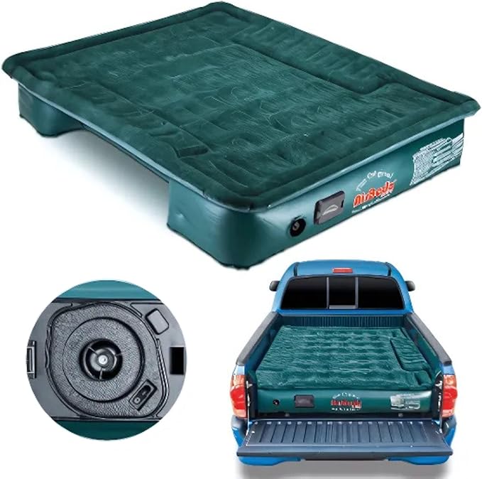 Pittman Truck Bed Air Mattress for 6.5 Foot Inflatable Truck Bed Mattress with Built in Pump &amp Wheel Well Inserts to Create a Camping Air Mattress - Fits Full Size Short Pickups