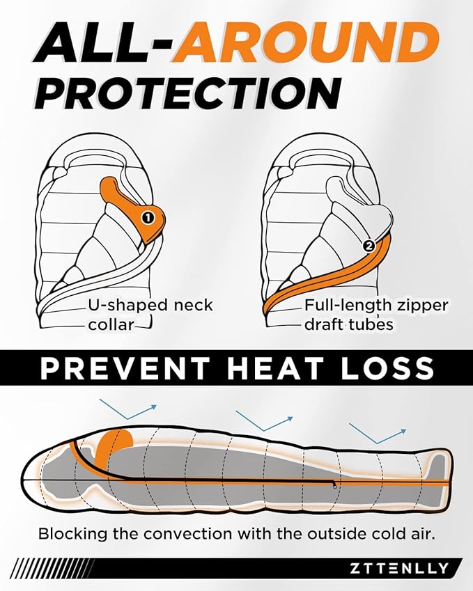 Ultimate 4-Season Down Sleeping Bag for Adults - Lightweight &amp Compact 550/600 FP 0°F to 30°F for Backpacking Camping &amp Hiking