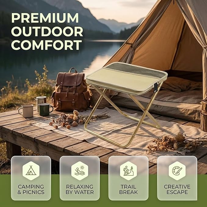 Foldable Backpack Stool Portable Folding Camping Stool can Turned Into a Satchel for Hiking Fishing Camping (B L)