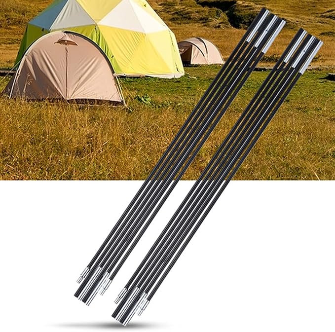 plplaaoo Fiberglass Tent Pole Support Rods Sturdy Durable High Strength Elastic Heat Resisting for Camping Outdoor Shelter Awning Replacement Parts Black 330cm 2 Pack