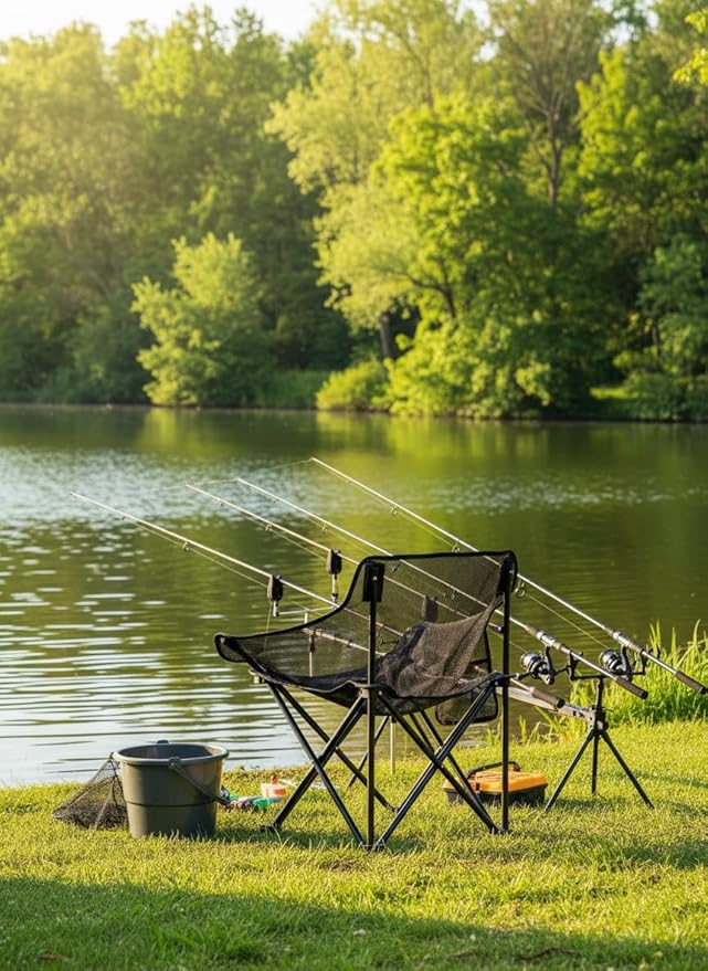 Breathable Outdoor Folding Chair Portable Ultra-Light Fishing Stool Beach Camping Moon Chair Armchair Art Sketch Chair (The net is Dark at Night.)