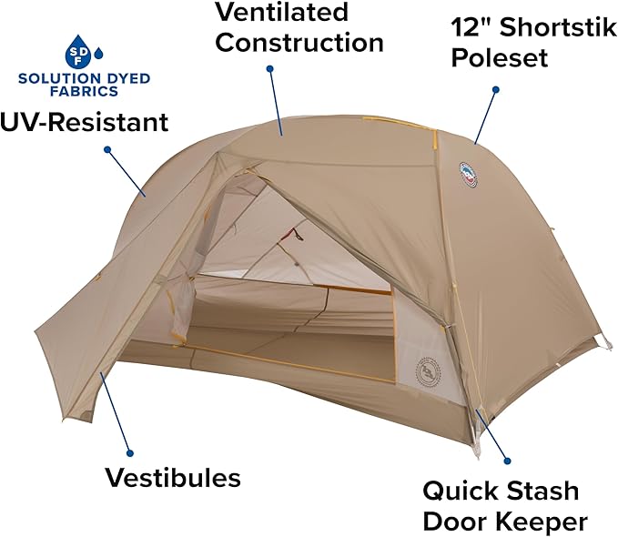 Big Agnes Tiger Wall UL Ultralight Bikepacking Tent with UV-Resistant Solution Dyed Fabric