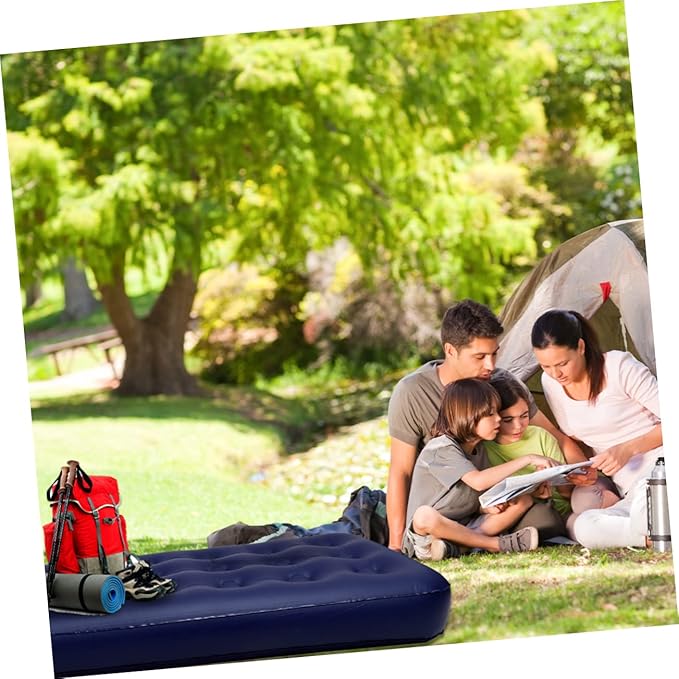 Mipcase 1Pc Inflatable Air Mattress Bed Portable Single Camping Cushion Foldable Travel Mat for Outdoor Use Odorless Breathable Easy to Clean for Camping and Road Trips