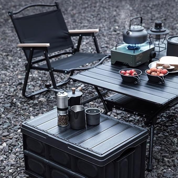 Adjustable Outdoor Camping Table Aluminum Double Lift Folding Table Stable and Lightweight Portable Picnic Table Suitable for Outdoor Camping Picnic Barbecue