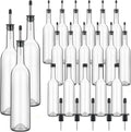Maxdot 20 Pcs Long Neck Glass Bottles with Pourer Bordeaux Wine Bottle Clear Empty Wine Syrup Juice for Home Bar Liquor Juice Making Wedding Anniversary Party