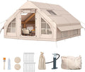 DWVO 13FT X 10FT Inflatable Camping Tents 6-8 People Inflatable House Tents with Pump Easy Setup with Explosion Proof Valve Waterproof Oxford Air Glamping for Camping