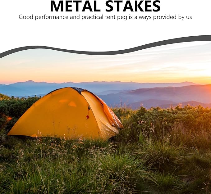 20pcs Iron Tent Stakes and Camping Stakes Anti-Rust Thickened 22cm Ground Pegs with 7 and 9-Shaped Design for Outdoor Tent and Awning Fixing