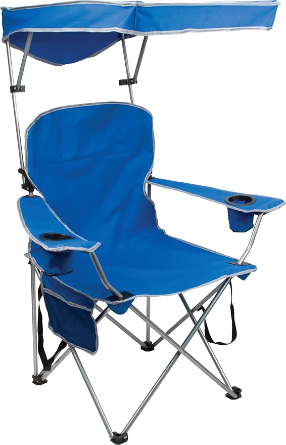 Quik Shade Full Size Shade Folding Chair for Camping Polyester Arm Rest|Foldable Royal Blue 2'L x 3'W x 4.3'H (160048DS)