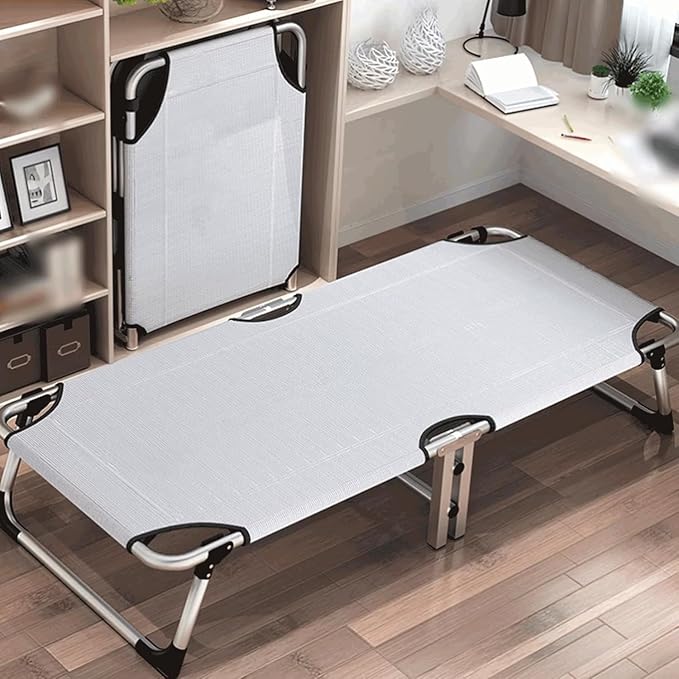 Lightweight Camping Bed Double Pipe Extra Strength Folding Cot for Outdoor/Office/Home Nap Portable Folding Bed for Sleeping