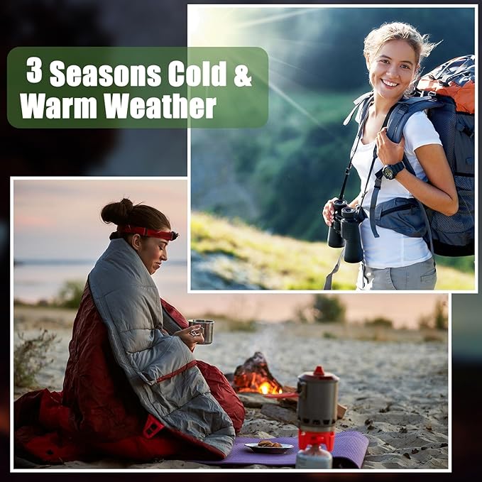 Macarrie 10 Pcs Bulk Sleeping Bags for Homeless Donation Shelter Adults 0 Degree Waterproof Sleeping Bags with Compression Sack for Cold Weather Emergency Hiking Camping Warm