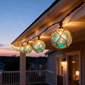 Decorative String Lights Plug in with 10 Incandescent Bulbs Nautical Fishing Float String Lights Connectable Weatherproof for Indoor Home Tiki Bar Decor and Outdoor Patio Decorations (Aqua Blue)