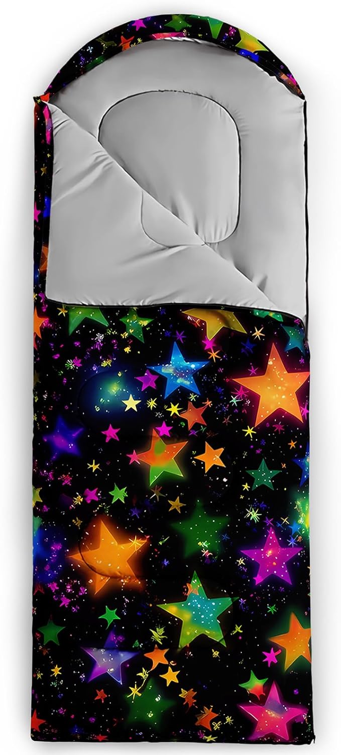 Kids Sleeping Bag for Boys Girls3D Basketball Print-Lightweight Warm Portable Outdoor Indoor-Waterproof Cold Weather Resistant Sleeping Bag for Camping Hiking