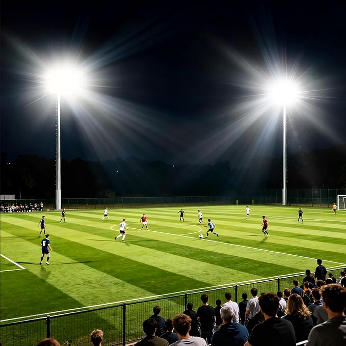 450W LED Flood Lights Outdoor with Plug Ultra Bright Security Lights IP66 Waterproof Exterior Floodlight 5000K Daylight White Flood Light for Stadium Parking Lot Construction Site (3 Pack)