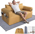 Portable Inflatable Couch with Built-in Pump1000D Oxford Blow Up Sofa with Floor Mat for CampingBeachParty &amp Indoor | Puncture-Resistant Outdoor Inflatable Loveseat-Machine WashableQuick Infla