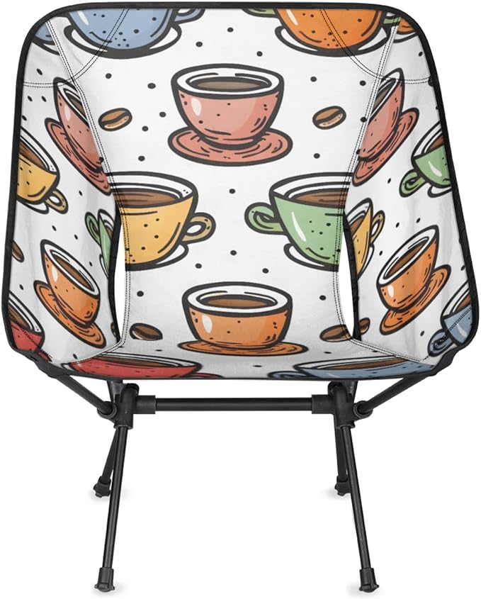 Honeybaby Folding Camping Chair Coffee Drinks Camping Chairs Lightweight Portable Chair Outdoor Foldable Chairs for Camping Travel Picnic Beach Hiking